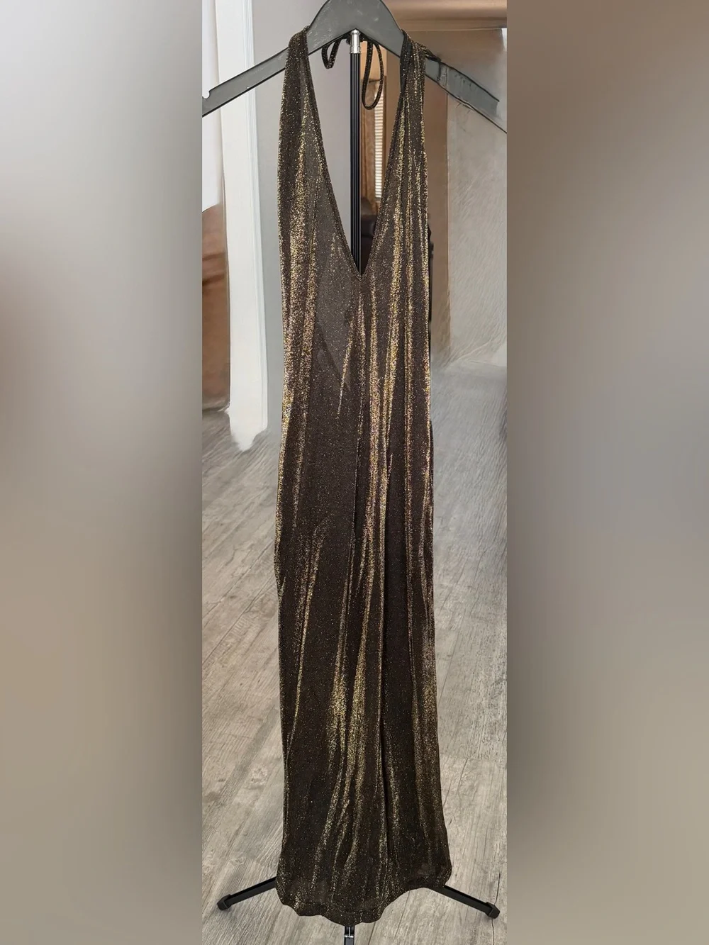 RARE Vintage Y2K Victoria’s Secret Backless Sheer Halter Dress with Deep plunge